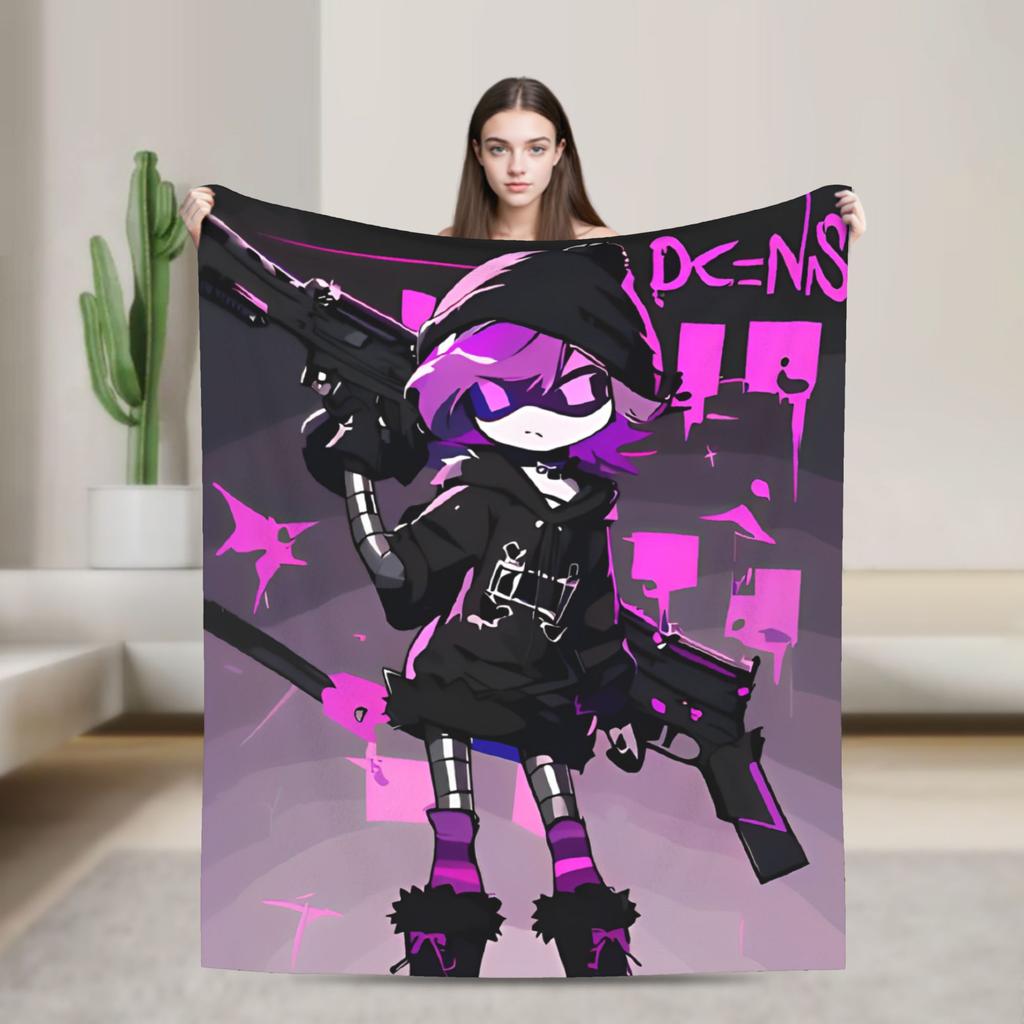 Murder Drones Blanket Uzi Doorman Wool Funny Breathable Throw Blanket for Bedspread Winter