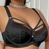 European and American Fashionable, Sexy Seductive Ultra-thin Plus Size Bra Exquisite Lace Cross-strap On Chest Plus Size Underwear