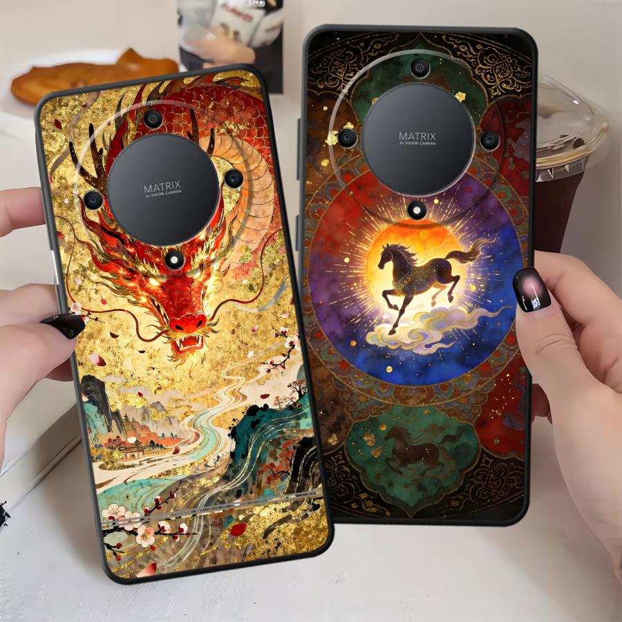 Мультяшный Крутой Чехол с Драконом и Лошадью для Honor X8 X6 X9a X5b 90 70 8X X7 200 400 Lite Magic5Lite Funda Чехол для Телефона