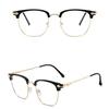 New Men's and Women's Anti-Blue Light Fashion Personality Retro Artistic Classic Large Frame Half Frame Plain Glasses Plain Face Small Photo