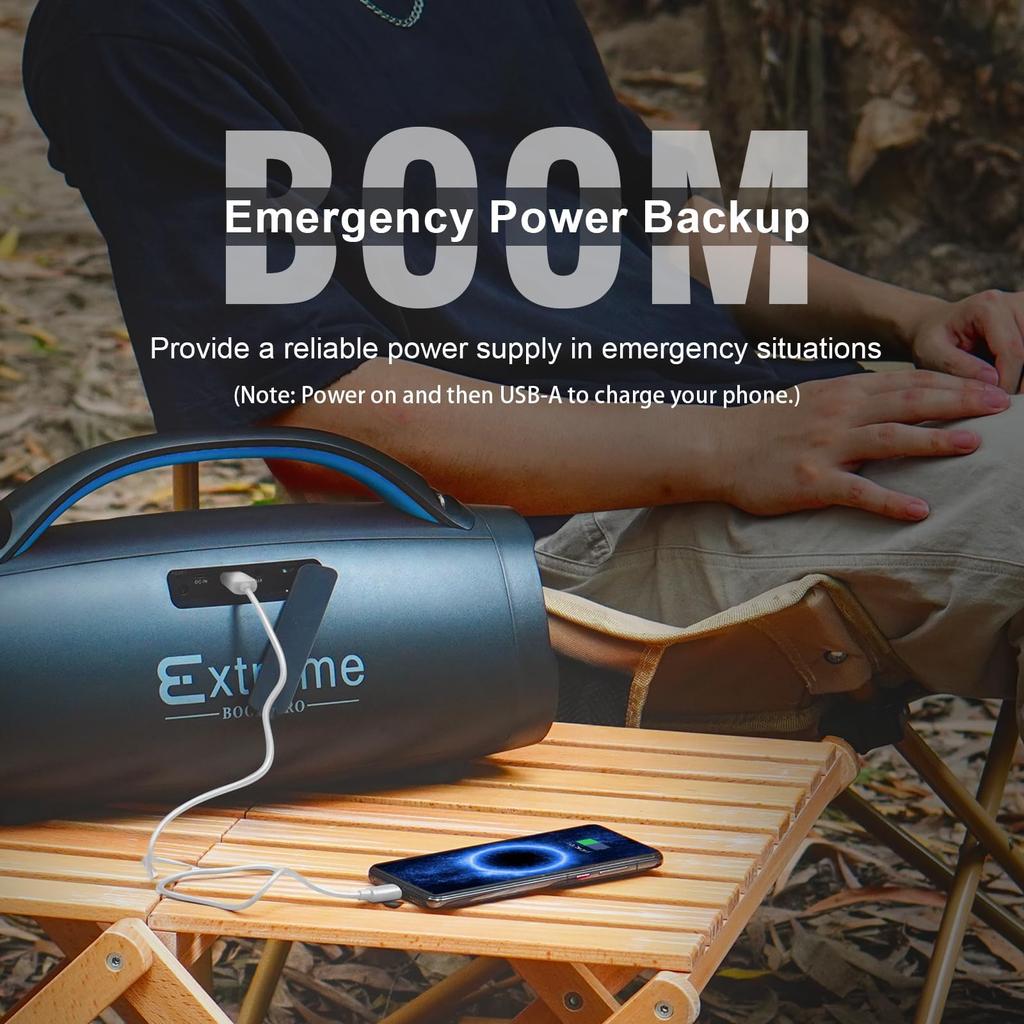 DOSS Extreme Boom Pro Bluetooth Высокий 46 часов IPX6 Улучшенный Пассивный Идеально для TWS Ремень на плечо в комплекте Динамик, Беспроводной, 100 Вт, Громкость, Воспроизведение,