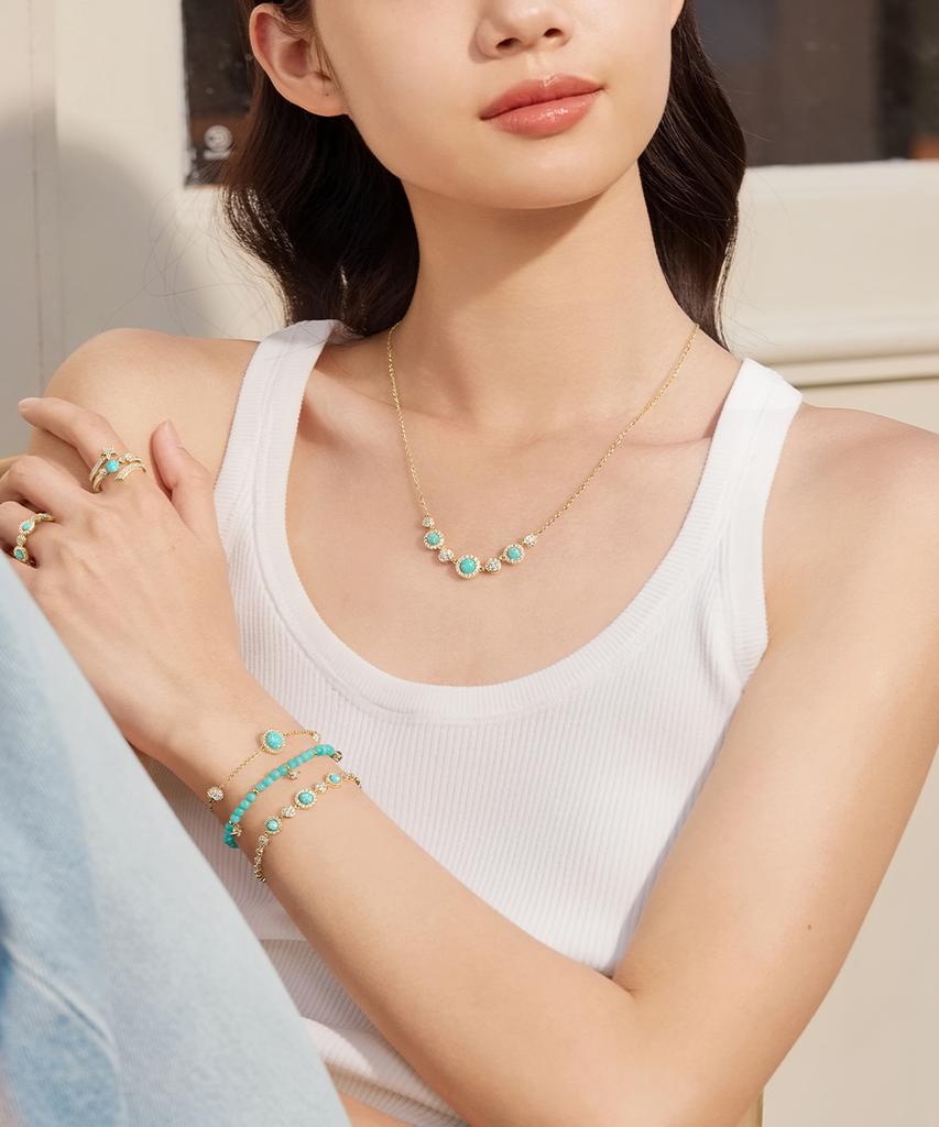Lola Rose Heliocentric Green Opal Fashion Necklace