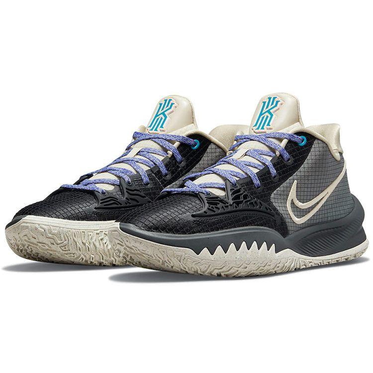 Nike Kyrie Low 4 Черные мужские кроссовки из ротанга Темно-дымчато-серые Cyber-Teal CW3985-003