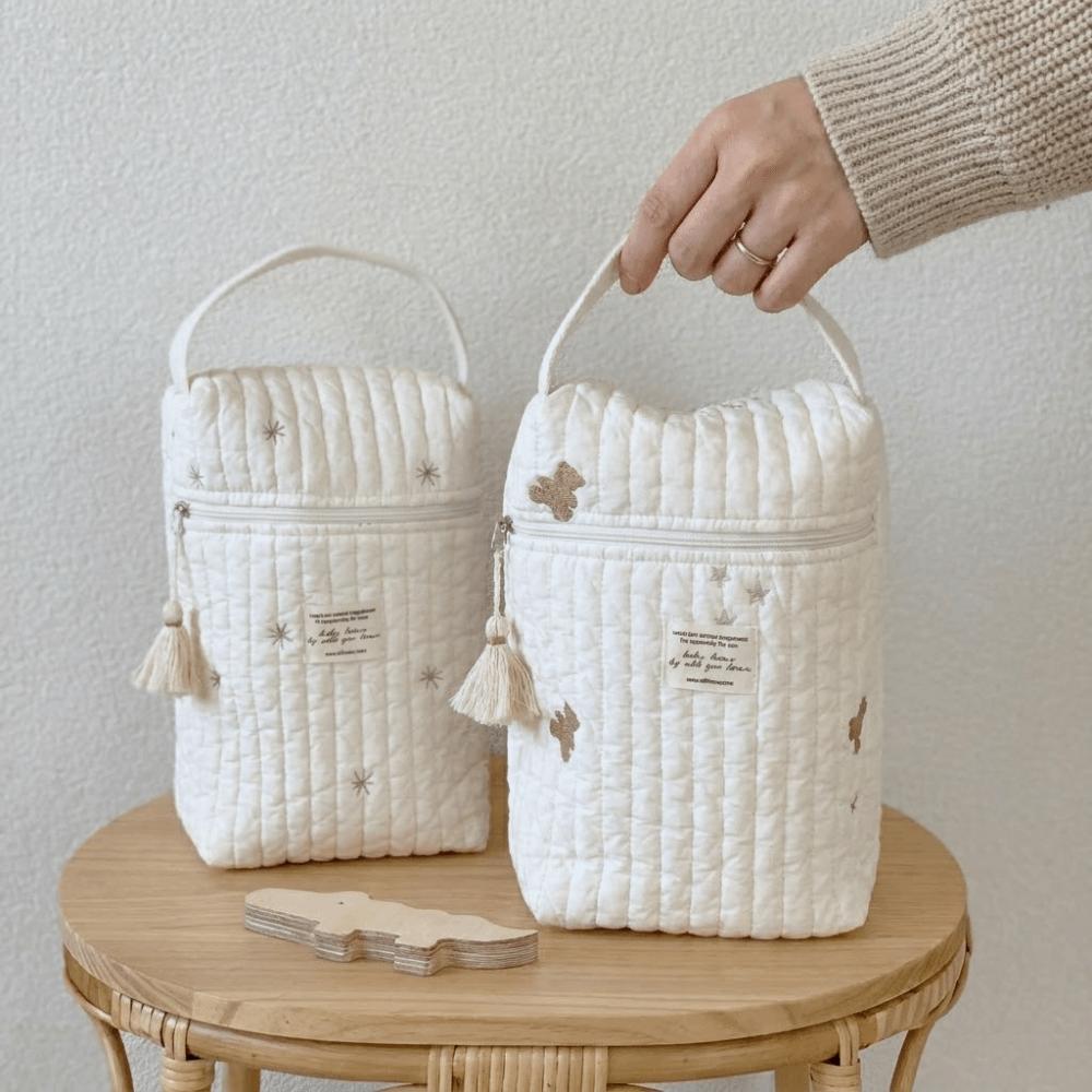 Quilted Baby Diaper Bag Large Capacity Embroidery Mommy Bag Handbags Diaper Organizer  Newborn