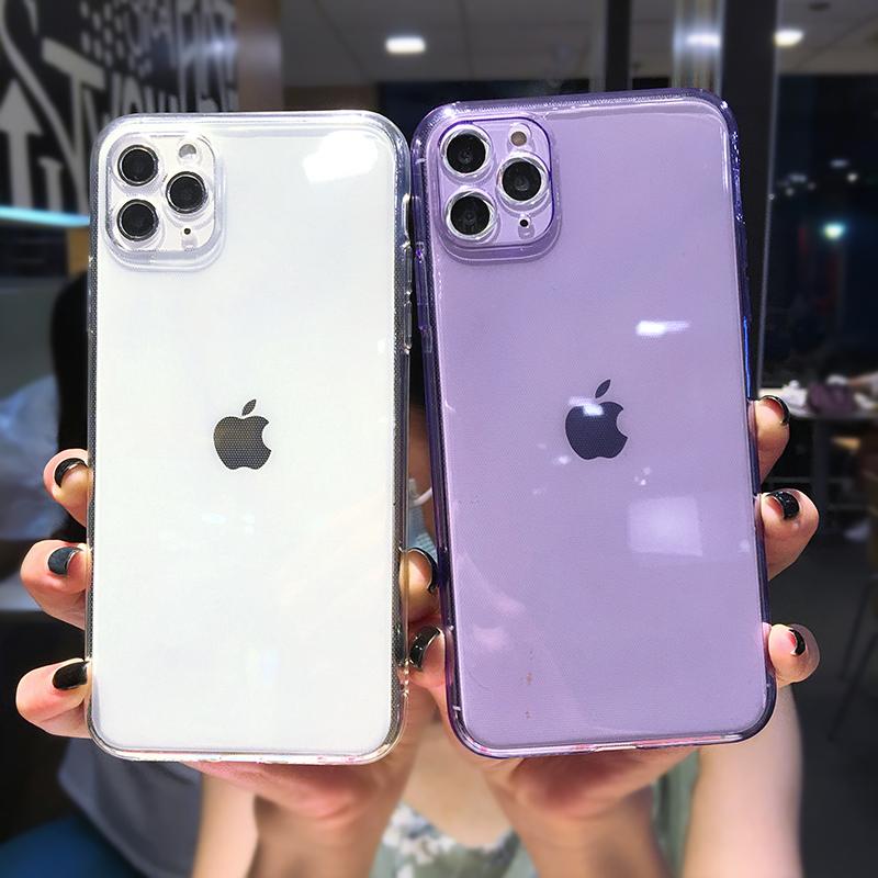 Неоновый флуоресцентный однотонный чехол для телефона для Apple iphone 17 16 15 13 12 11 Pro MAX 14 X XR XS 8 7 Plus Мягкий IMD чехол Прозрачная задняя крышка телефона