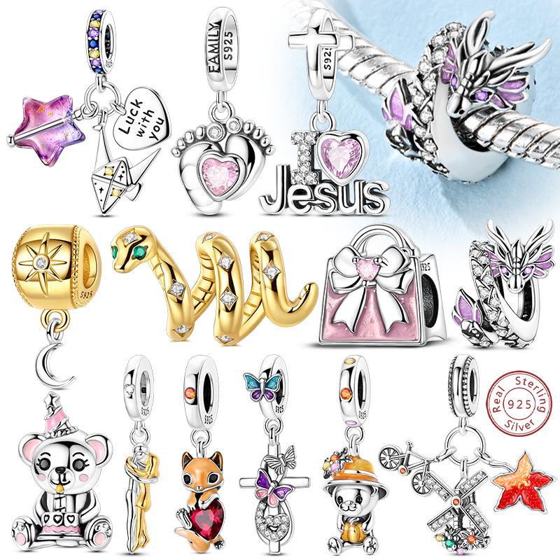 Оригинальные медные шармы, бусины, подвески, кленовый лист, белка, бабочка, кошка, бусины, подходят для браслетов, женское ювелирное украшение, аксессуар