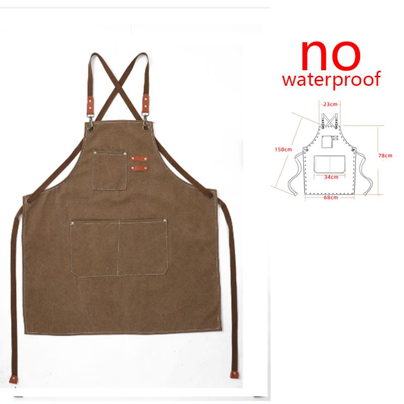 Хлопковый водонепроницаемый масляный холщовый фартук, фартук на талию для кофейни, магазина молочного чая, для дома, кухни, садоводства, работы
