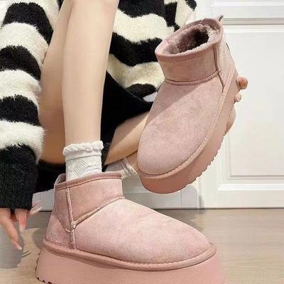 Женские зимние ботинки на толстой подошве с добавлением флиса