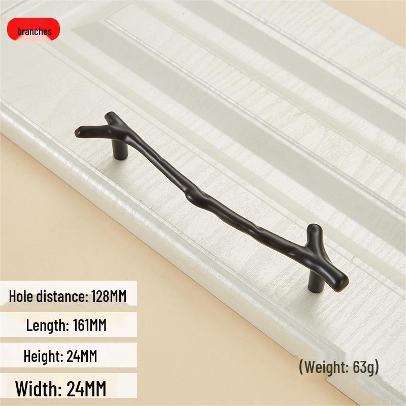 European Retro Black Branch Handle for Modern Kitchen or Wardrobe