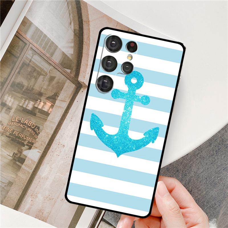 Чехол для телефона Полоски Якорь Лодка Корабль Для Samsung Galaxy S24 Ultra S9 S10 S20 S21 S22 S23 Plus S24 FE S25 Ultra