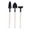 3 PCS/set Mini Garden Hand Tool Kit Plant Gardening Wood Handle Shovel Spade Rake Trowel Gardening