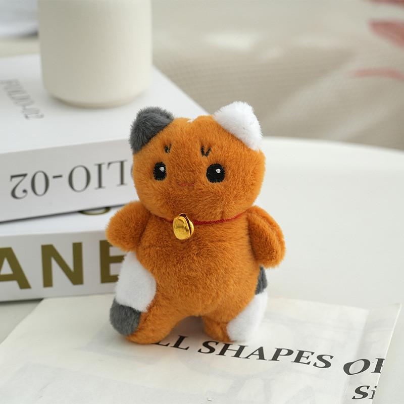 Adorable Plush Cat Keychain With Bell Cute Japanese Style Bag Charm Soft Toy