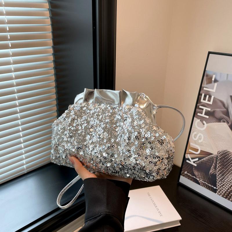 Sequined Banquet Bag Women's Personality Trendy Fashion Women's Shoulder Chain Bag New Handbag Light Luxury