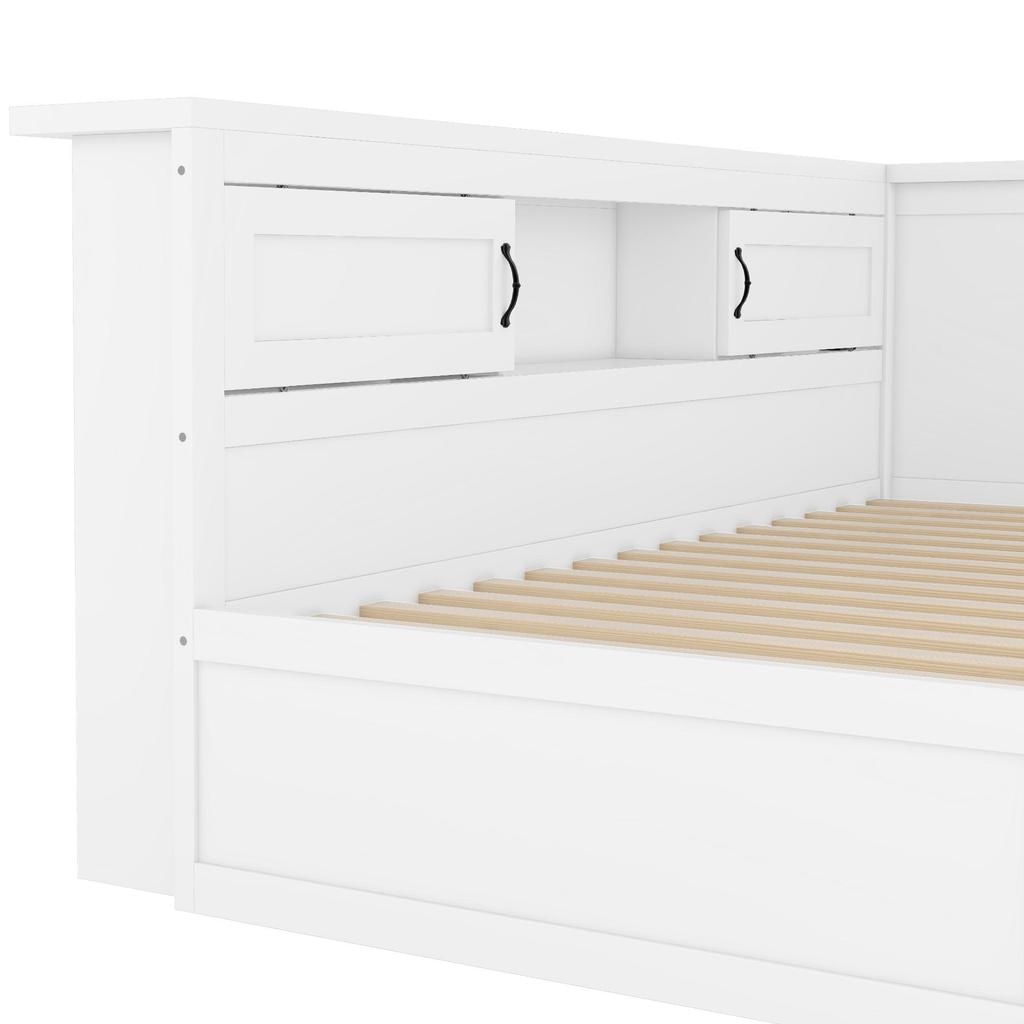Диван-кровать Flieks 90x200 Выдвижная кушетка со светодиодной подсветкой, местом для хранения, розеткой + USB