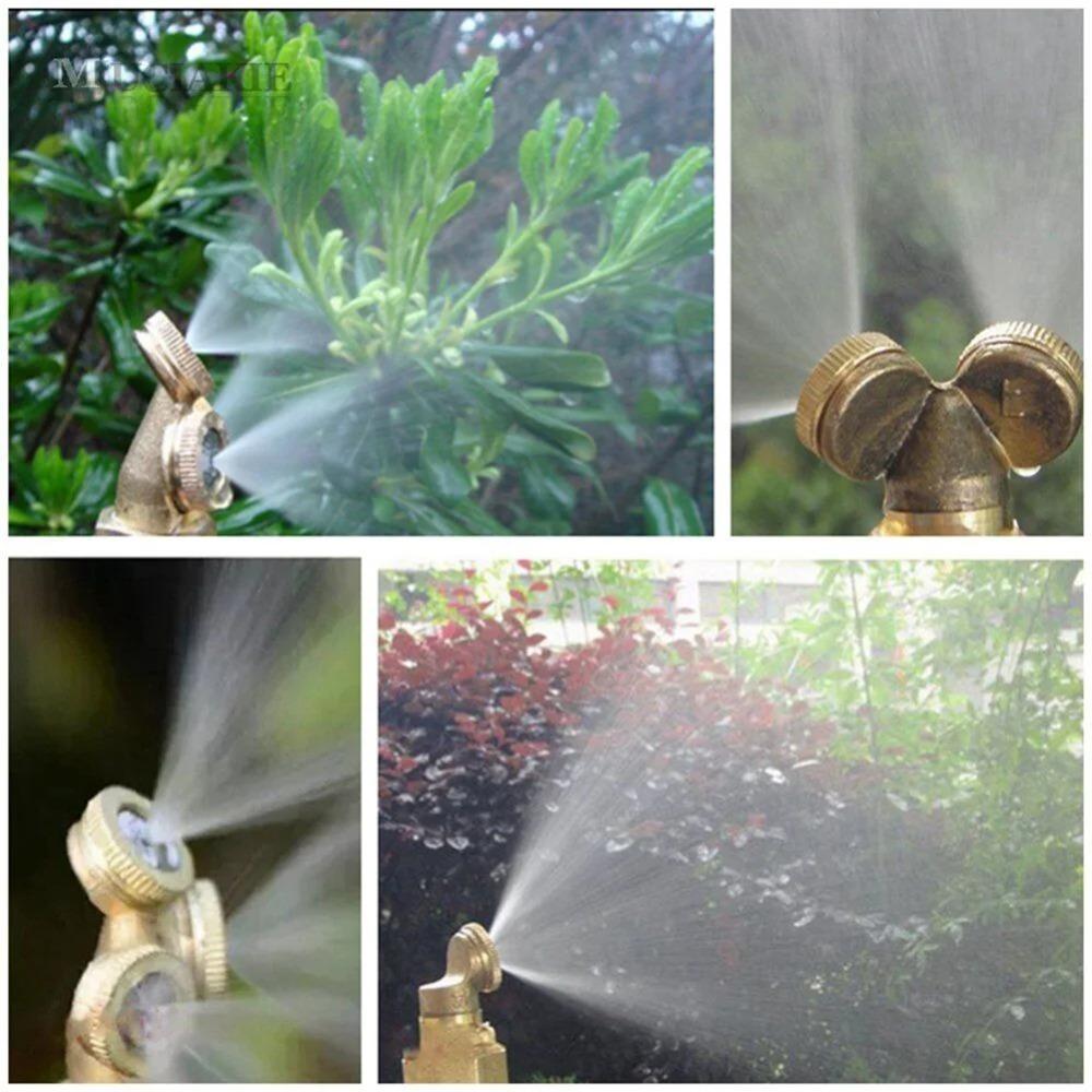Латунные распылительные насадки для разбрызгивания воды, многосопловая головка для распылителя, соединитель для шланга, садовые инструменты