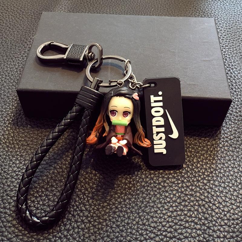 Keychain Pendant Anime Demon Slayer Kimetsu No Yaiba Kamado Tanjirou Double Sided HD Bag Pendant Gift For Fans Cosplay Props Jewelry Gift