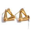 2024 Stainless Steel Triangle Geometry Unusual Stud Earrings Rust Proof Metal 18K PVD Plated Trendy Daily Jewelry Bijoux