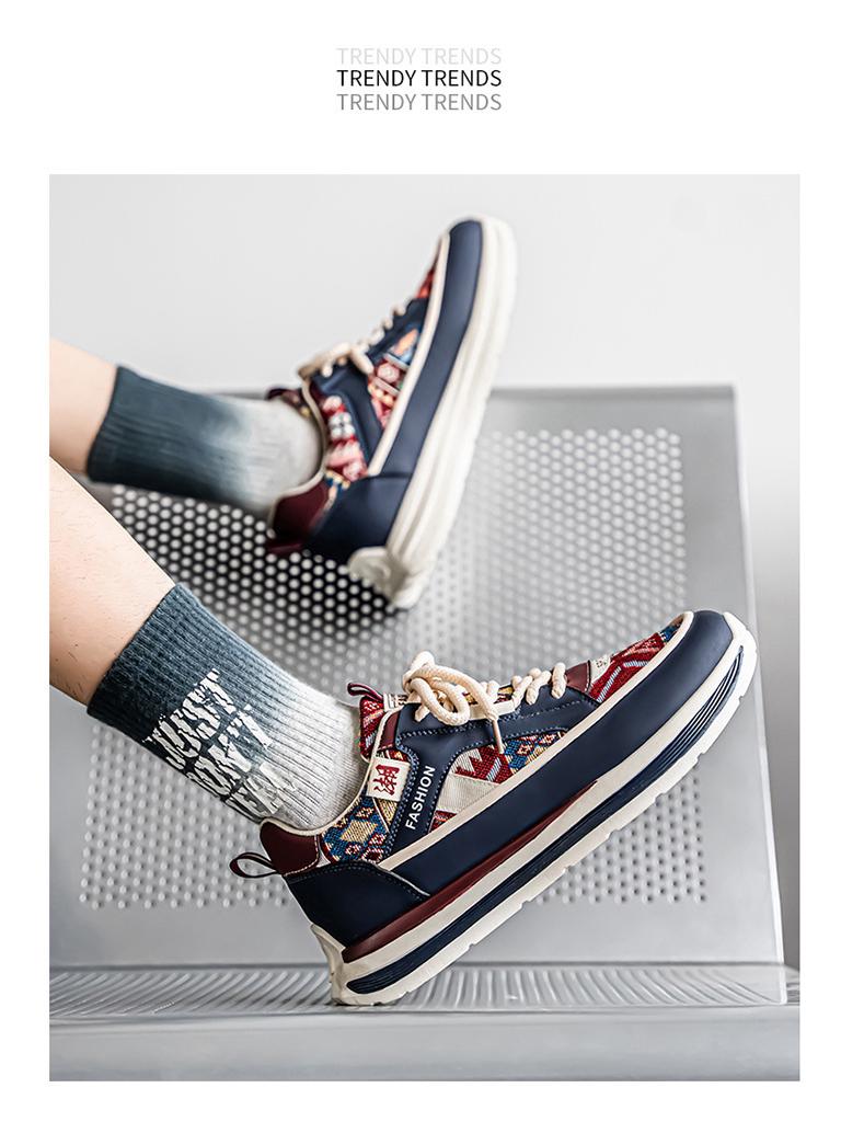 Мужские 2025 Вышитые Дышащие Повседневные Кеды для Скейтборда - Модные, Универсальные, Увеличивающие Рост Кроссовки "Папа"