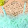 Girls' Elegant Princess Mesh Lace Neckline Halter Dress 2025 Summer Children's Fashion Casual Dress