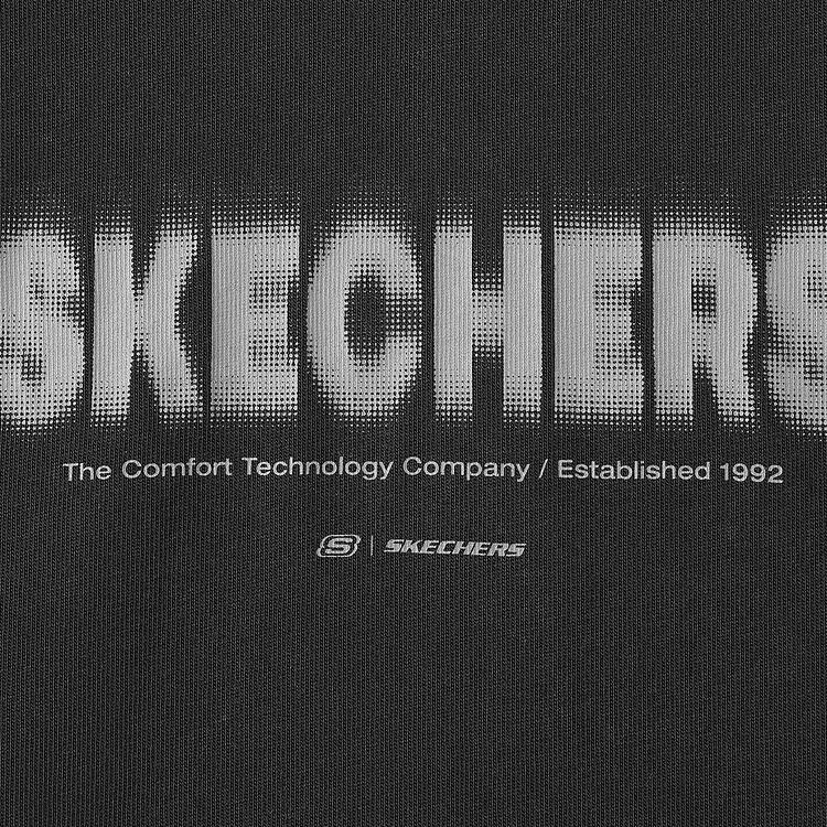 Skechers Серия «Спортивный образ жизни» Универсальная Повседневная Свободная Дышащая Футболка с коротким рукавом Унисекс Топы Угольно-черный L225U057-0018