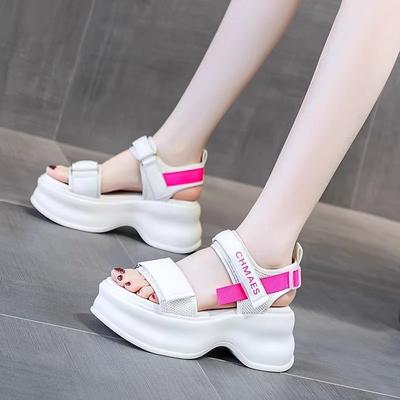 Модные босоножки на платформе для лета для женщин, модные дизайнерские босоножки на каблуке с открытым носком, женская удобная повседневная спортивная пляжная обувь