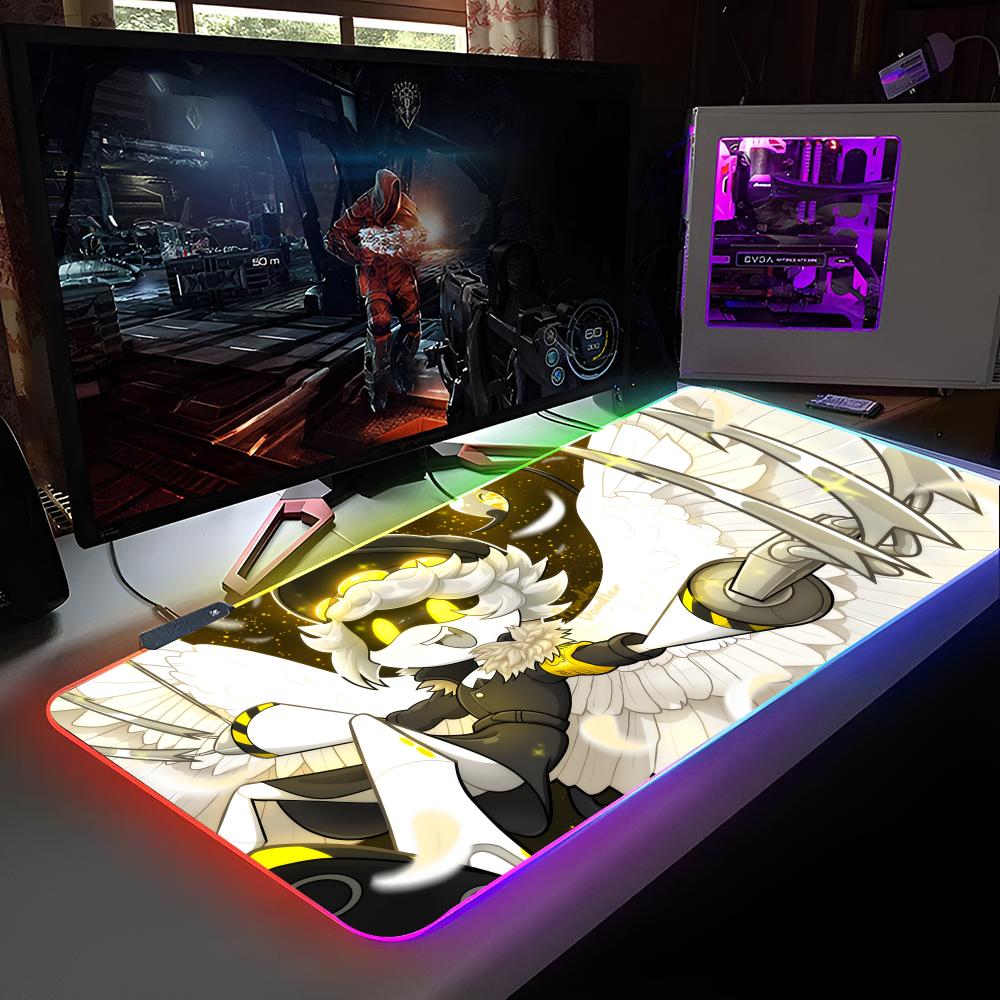 Игровой коврик для мыши M-Murder Drones Коврик для мыши с RGB-подсветкой Коврик для мыши для ноутбука Коврик для мыши для геймера на ноутбуке Игровые аксессуары для компьютерного стола