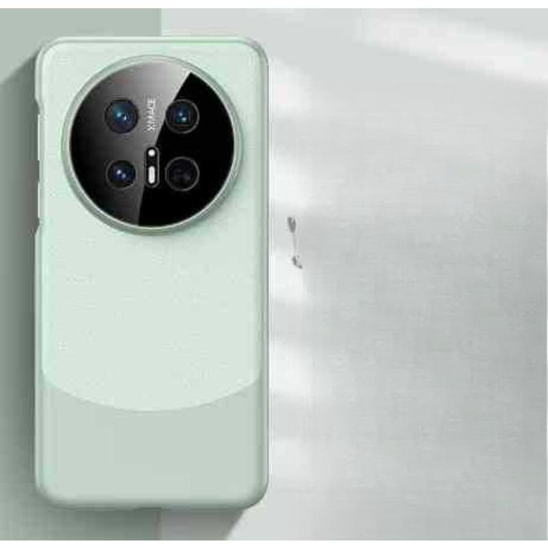 This Phone Is Fully Covered with A Plain Leather Case for Huawei Mate70pro and A Dual-color Leather Protective Case for Panda MATE50