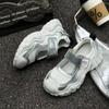 Весна и лето новые модные дышащие сетчатые кроссовки на липучках в стиле папа, платформа, повседневные спортивные женские туфли, универсальные