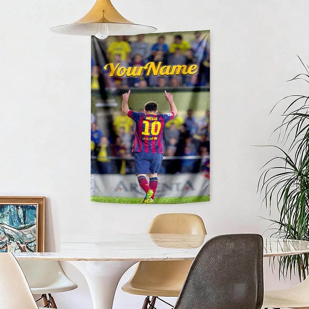 Messi Custom Your Name Wall Decor Tapestry Art For Pet Memorial Birthdaywedding Party Backdrop Family Gift