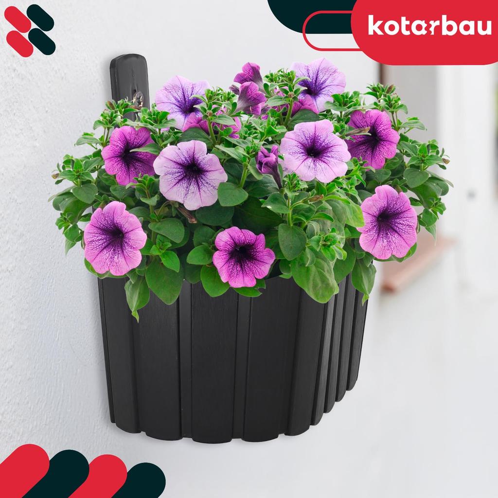 Wall Hanging Flower Pot Rustic White 20 Cm Set Of 2
