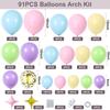 91 шт. разноцветные пастельные воздушные шары в виде макарон, гирлянда, радужные латексные шары, воздушные шары, день рождения, свадьба, декор для детского душа