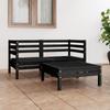 Day and Night - Day and Night Garden Furniture Set 3 Pieces Solid Pine Wood Black