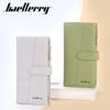 Baellerry Women's Purse Pu Leather Card Holder Long Wallet Multi-card Slot Clutch Bag Zipper Coin Purse Patchwork Cell Phone Bag