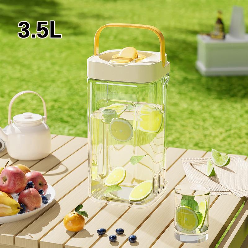 2.5/3.5L Cold Water Kettle With Faucet Portable Plastic Drink Dispenser Refrigerator Fruit Tea Bucket Liquid Beverage Container