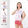 Women’s Pajama Set (T-Shirt + Shorts) – Soft Knit & Cheerful Print, Summer, 8072-002-33 HC