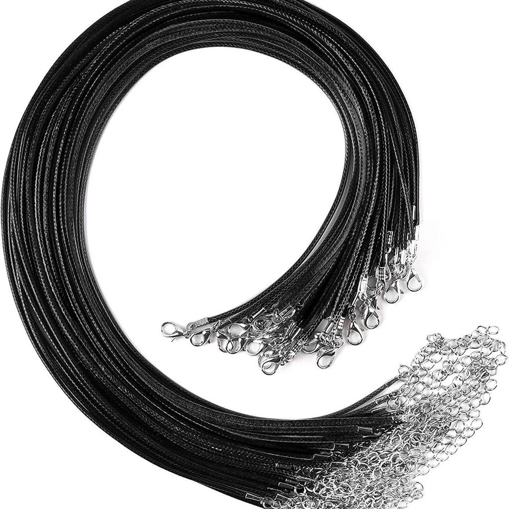 Черный кожаный шнурок для ожерелья с застежкой-лобстером - DIY аксессуар для ювелирных изделий