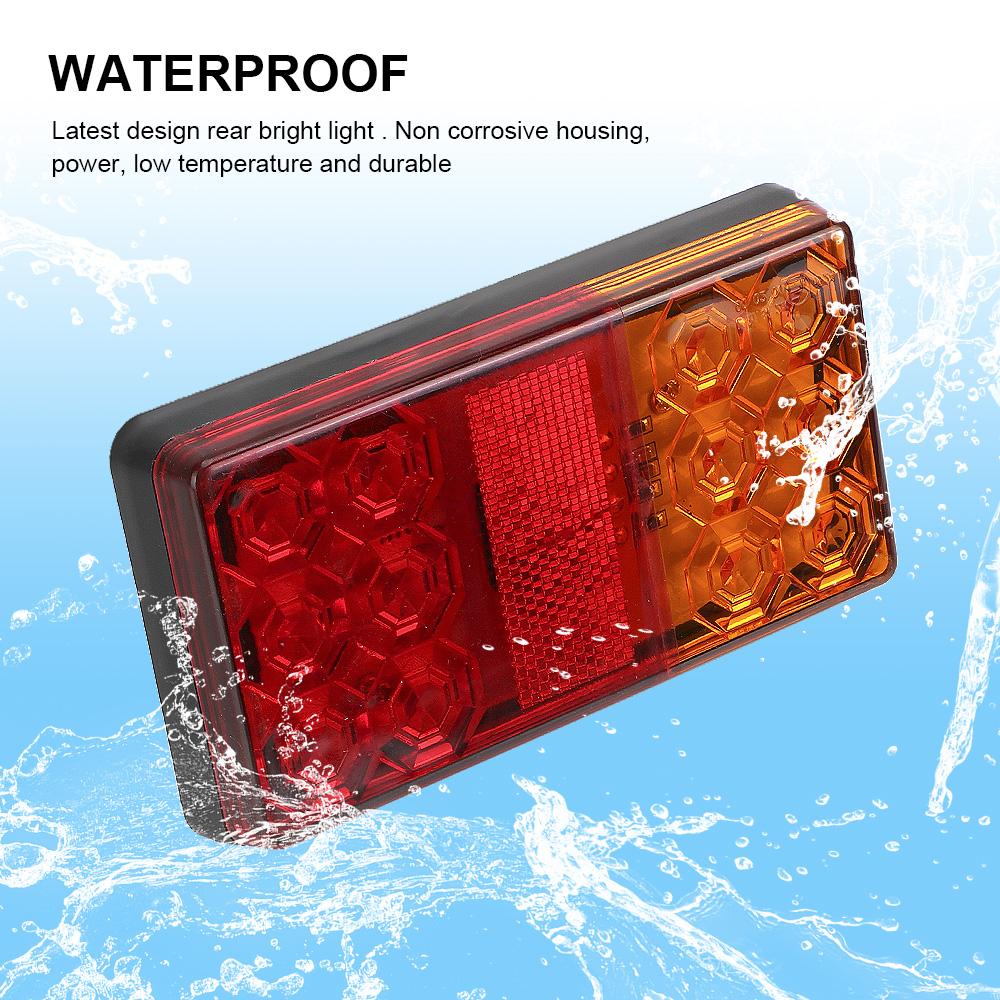 Светодиодный задний фонарь для автомобиля, грузовика, 1 пара, задний стоп-сигнал, задний фонарь для прицепа, каравана