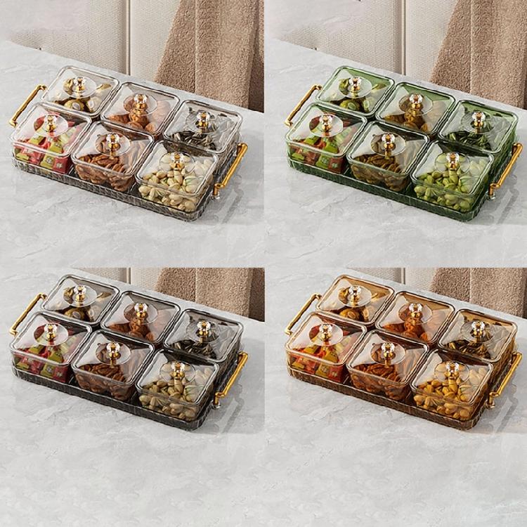 Nonslip Divided Snacks Fruit Tray With Lid Snacks Fruit Tray Removable Snacks Platter Candy Storage Box Easy to Use