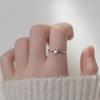 Sweet Girlish Feeling Hollow Love Ring Opening Simple Personality Smooth Double Peach Heart Index Finger + Autumn Tide