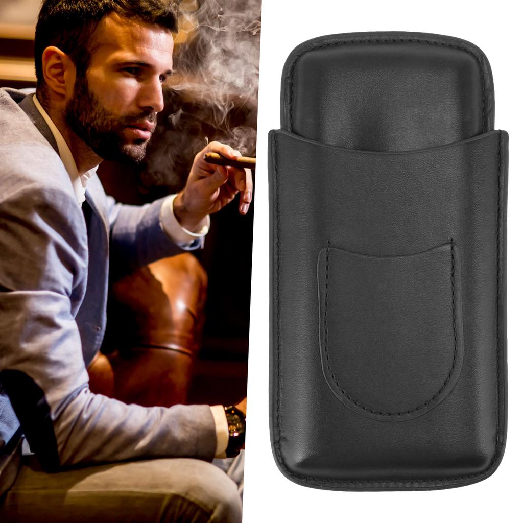 Cigarette Case Leather 3pcs Capacity Portable Cigar Storage Box with for Outdoor