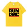 RUN DMC Graphic Print Crew Neck Oversized Tee Shirt Streetwear 100% Cotton Men Women Short Sleeve T-shirts Popular Unisex Tops