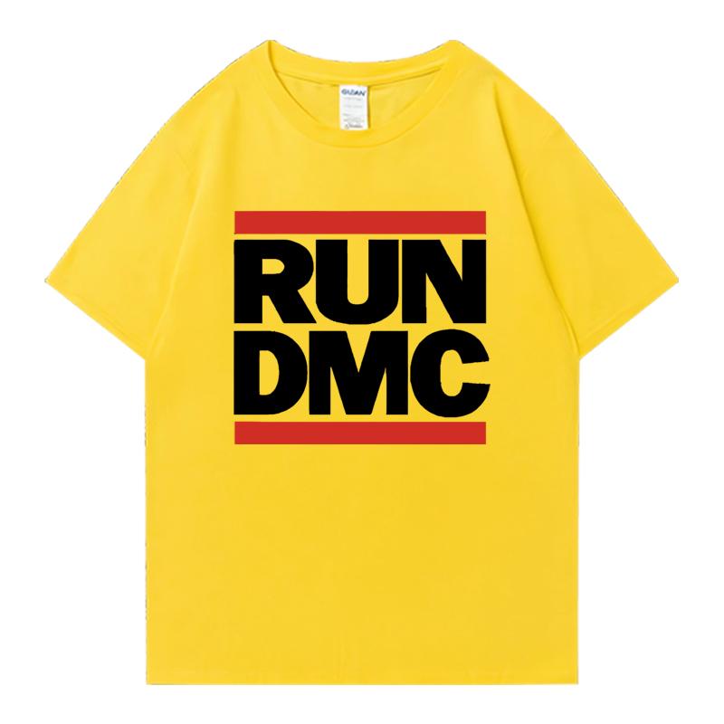 RUN DMC Graphic Print Crew Neck Oversized Tee Shirt Streetwear 100% Cotton Men Women Short Sleeve T-shirts Popular Unisex Tops