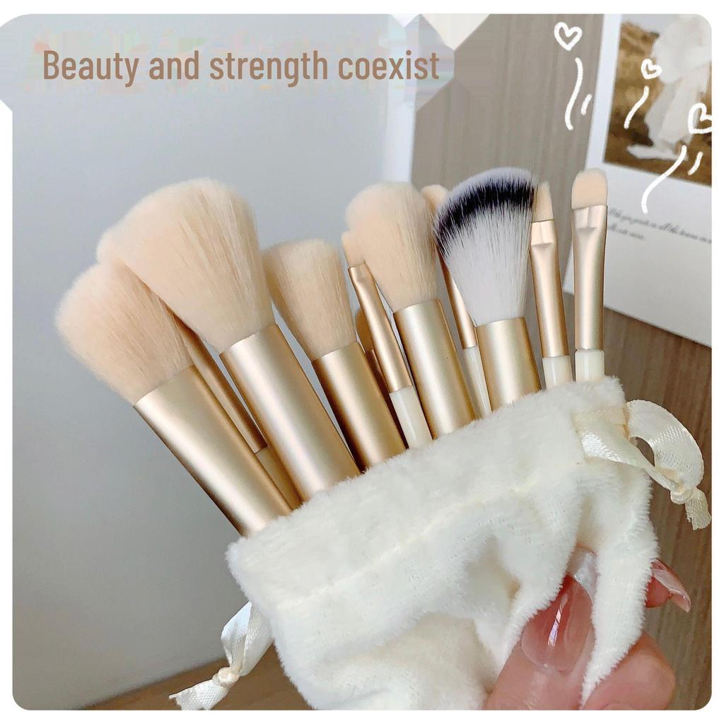 Набор из 13 мягких кистей для макияжа с ворсом — зеленого, коричневого и кофейного цветов, не осыпаются, идеально подходят для теней для век и рассыпчатой пудры.