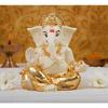 Gold Plated Gaddi Ganesh Idol For Car Dashboard Ganesha Murti Ganpati Idol For Home Decor