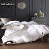 Утолщенное всехлопковое пухонепроницаемое одеяло из перьевого бархата для зимы: Теплое шелково-хлопковое постельное белье пуховое одеяло