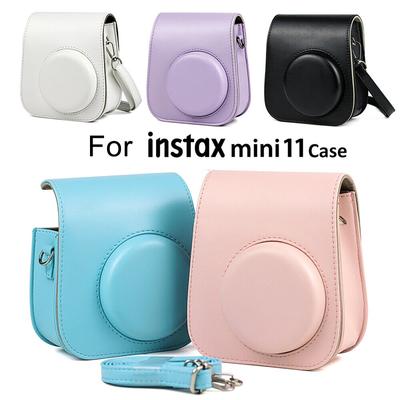 Чехол для камеры мгновенного действия для кожаной сумки Instax Mini 11, однотонный защитный чехол