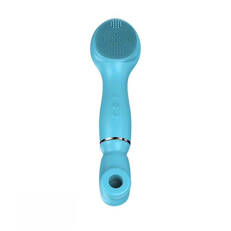 Retractable Vibrator Tongue Licking Sucking Vibrator Massager G-spot Stimulator Replaceable Facial Cleansing Brush Adult Sex Toy