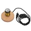 Lampholder Vintage Wood Lamp Holder with Dimmable Button for E27/E26 Bulb Home Bedroom Fixture