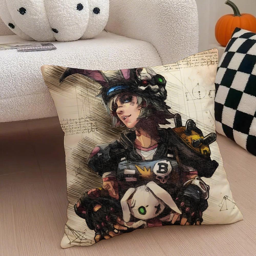 Chaotic and irreverent BBorderlands game Cushion Cover Throw Pillow Cover Hidden Button Durable Polyester Chair Cushion