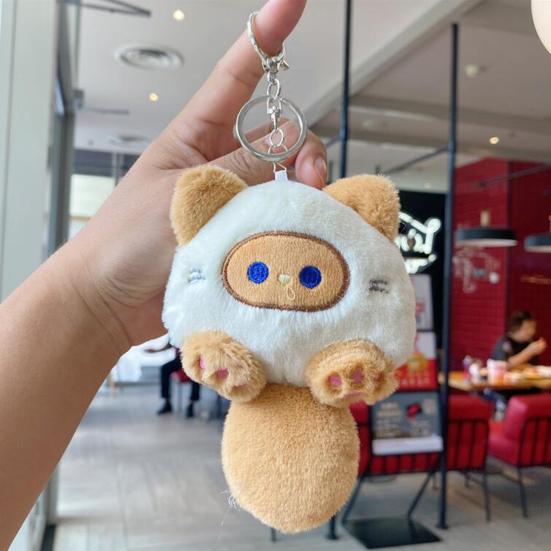 Плюшевый брелок-подвеска в виде кошки со встроенной пищалкой, милый толстенький, аниме котенок, плюшевые игрушки, декоративная мягкая набивная кукла, игрушка, шармы для рюкзака